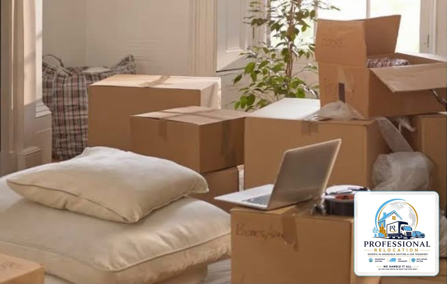 Packed household boxes prepared for relocation in Goa