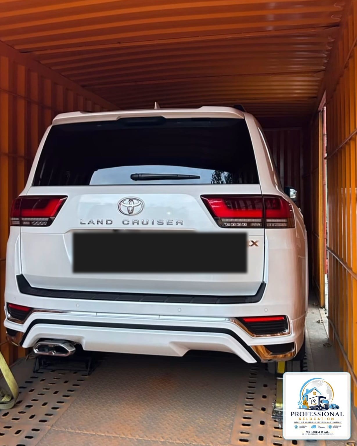 Toyota Land Cruiser ZX loaded for interstate car transport from Goa